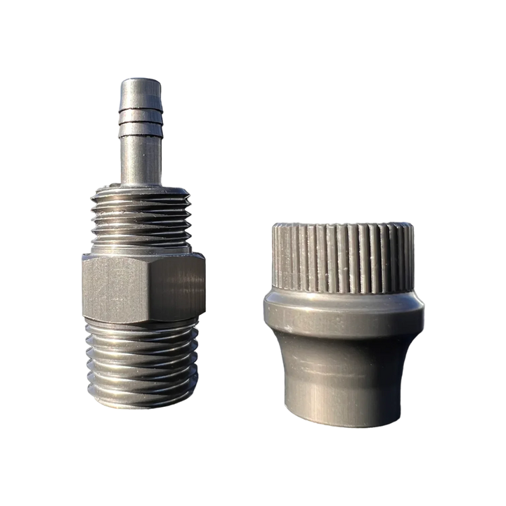 CRS HOSE END FITTING - 3/8" ID TO 1/4" NPT W/ COVER NUT
