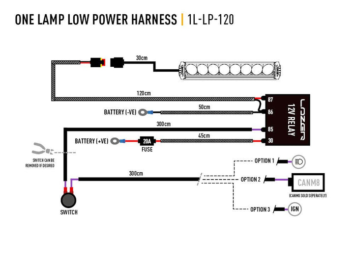 Single-Lamp Wiring Kit (Low Power, 12v)