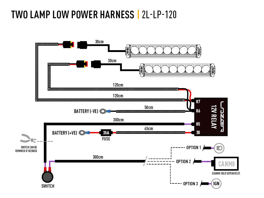 Two-Lamp Wiring Kit (Low Power, 12v)