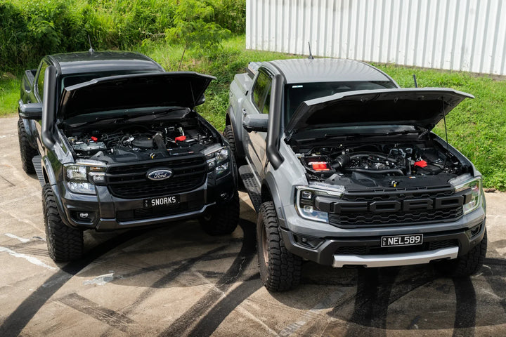 FORD RANGER RAPTOR NEXT GEN 5 INCH STAINLESS SNORKEL AND TWIN INTAKE ALLOY AIRBOX KIT