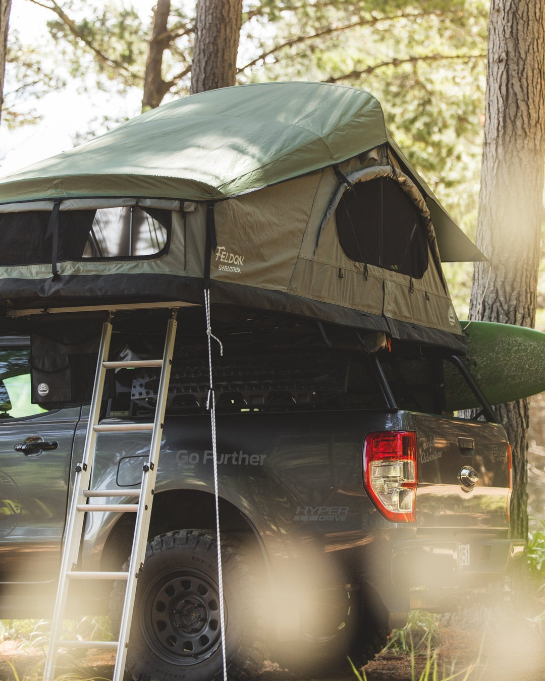 Crow's Nest Soft Shell Rooftop Tent - Extended - Green