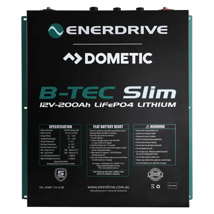 B-TEC LiFeP04 12v 200Ah Slimline Lithium Battery