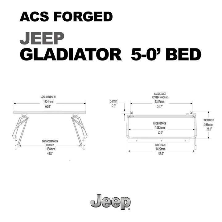 ACS FORGED Bed Rack for JEEP GLADIATOR