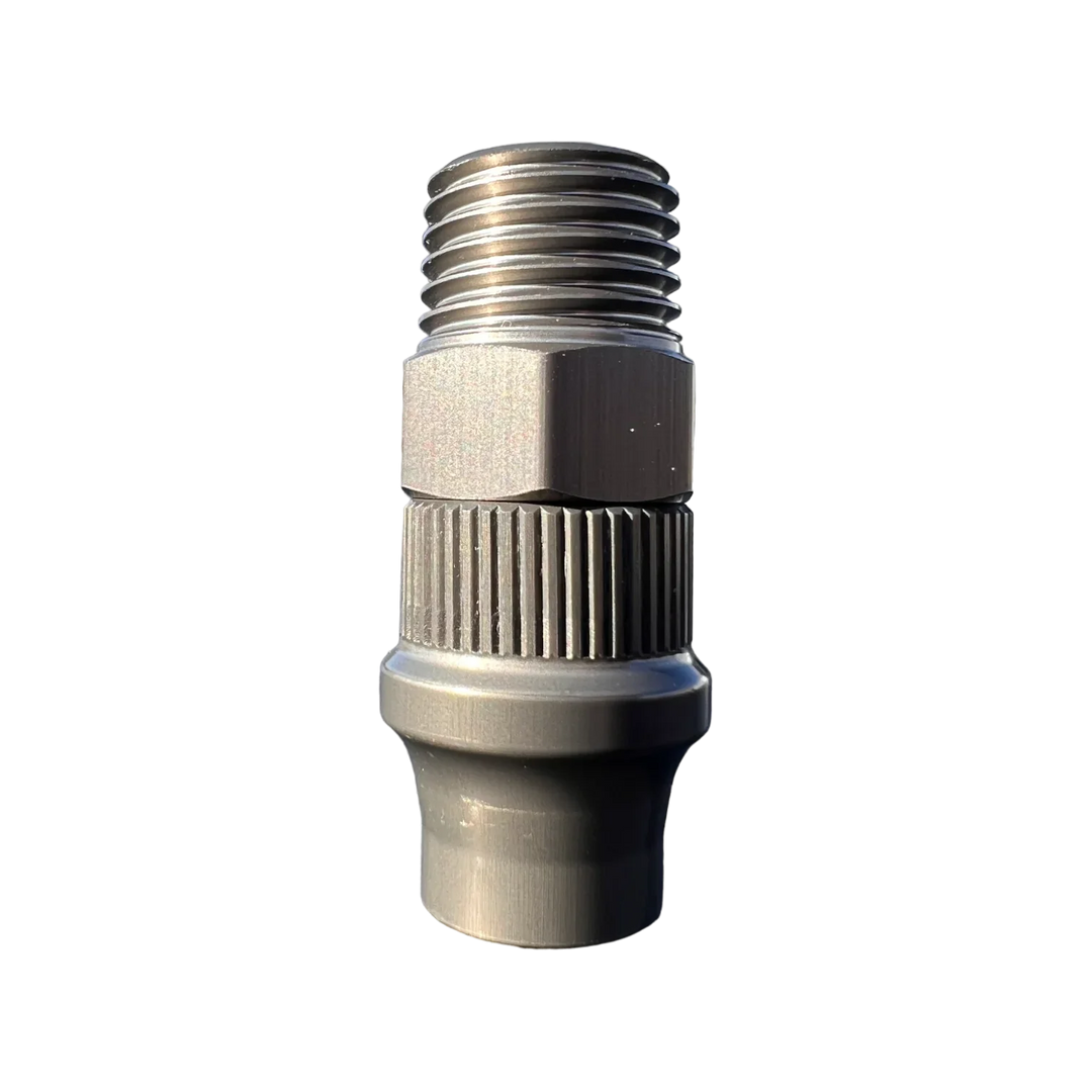 CRS HOSE END FITTING - 3/8" ID TO 1/4" NPT W/ COVER NUT