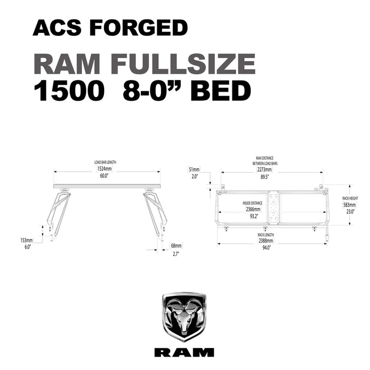 ACS FORGED Bed Rack for RAM TRUCKS