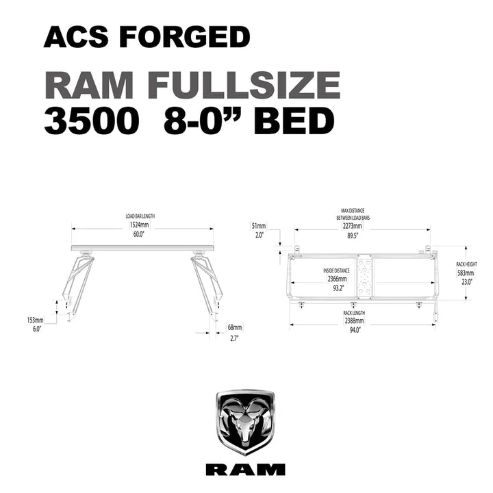 ACS FORGED Bed Rack for RAM TRUCKS