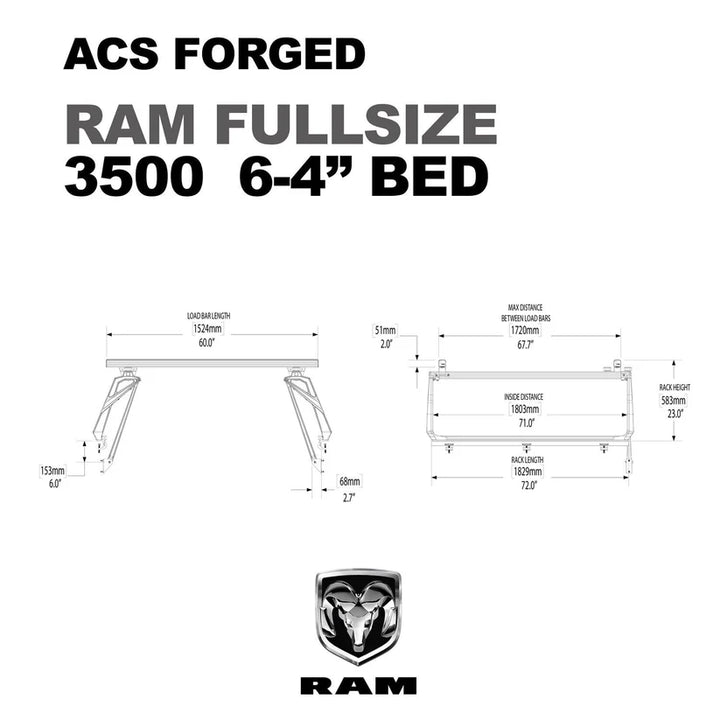 ACS FORGED Bed Rack for RAM TRUCKS